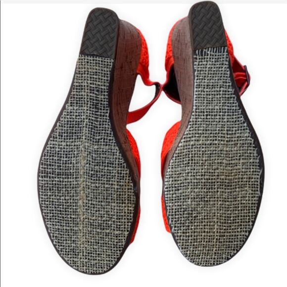 Toms Neon Orange Wedges Size 6 - Picture 6 of 7